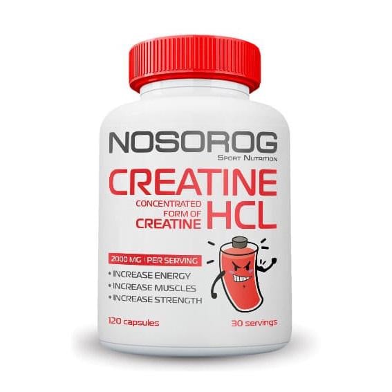 Креатин гидрохлорид 2000 мг на порцію Nosorog Creatine HCl 120 капс.