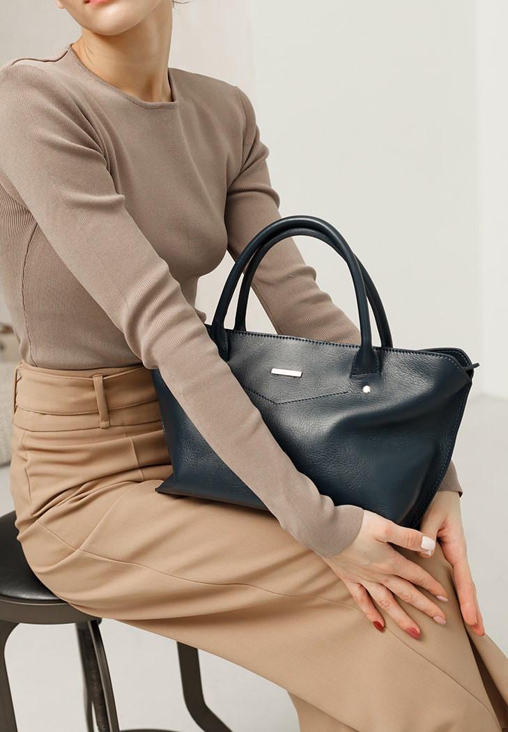 Жіноча сумка шкіряна Midi Темно-синій (A-026505)