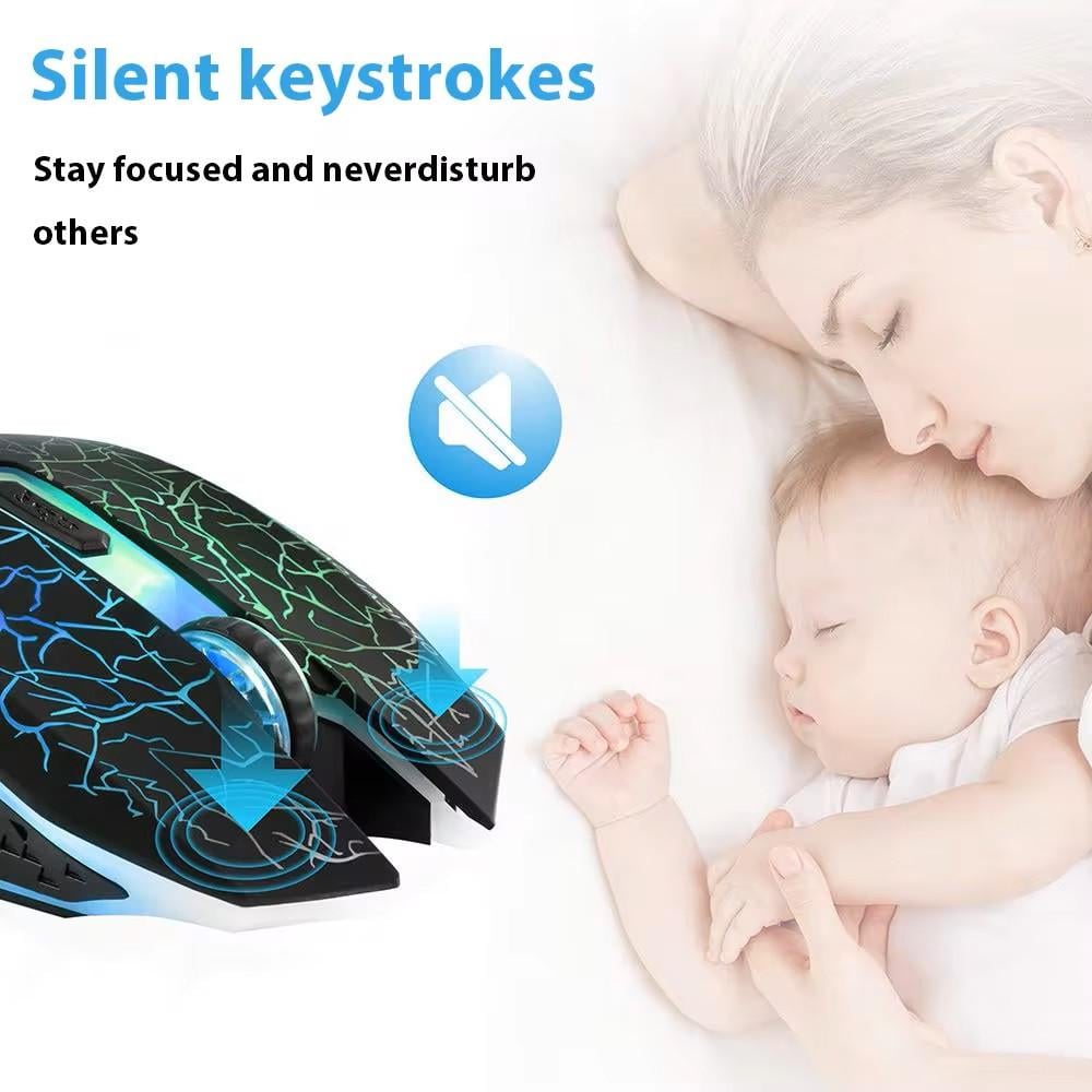 Миша безпровідна ігрова Qukam RGB підсвічування USB Charge з вбудованим акумулятором Black - фото 2