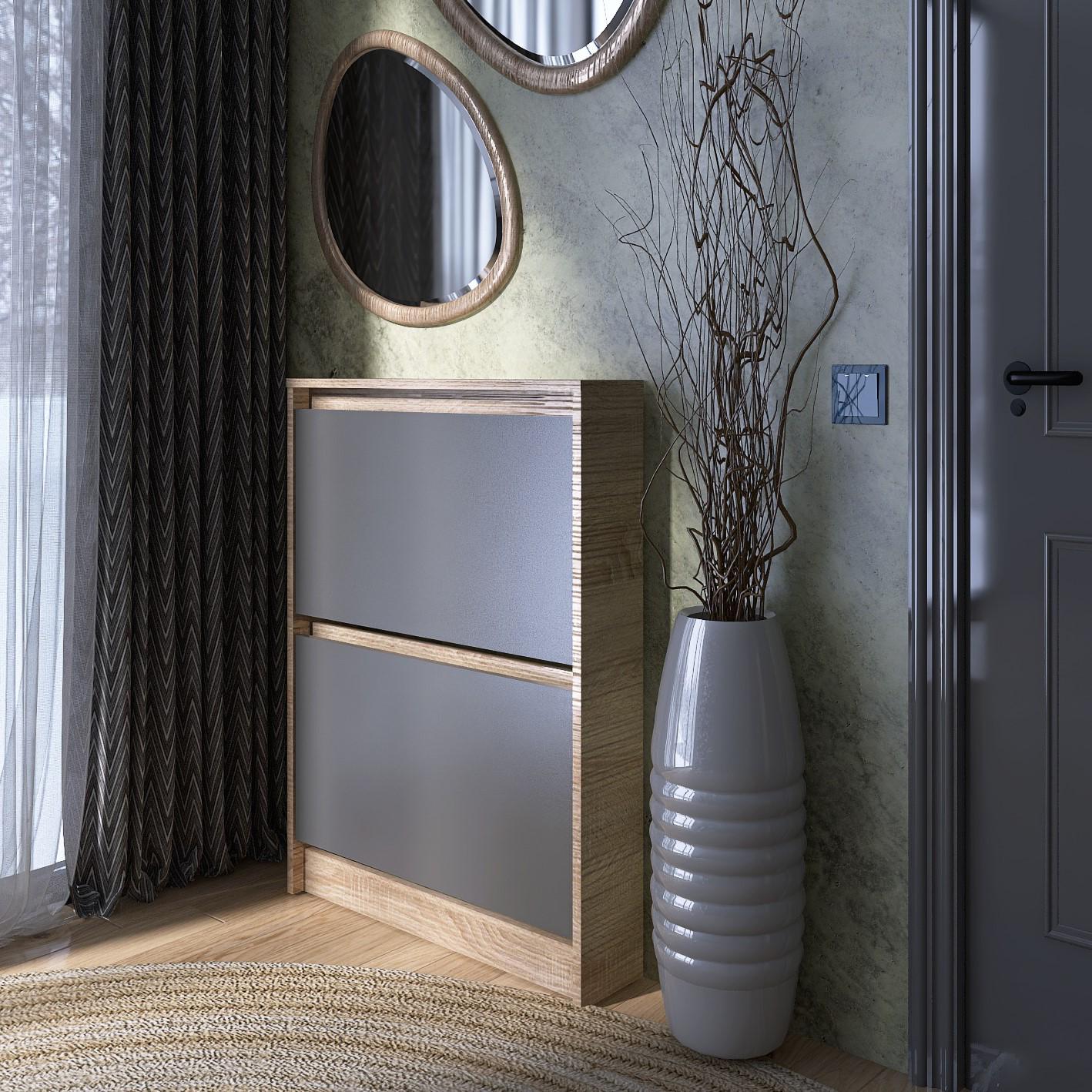 Тумба под обувь Everest Сити 160-2 702х160х958 мм Сонома/Графит (11436) - фото 7 Тумба под обувь Everest Сити 160-2 702х160х958 мм Сонома/Графит (11436) - фото 7