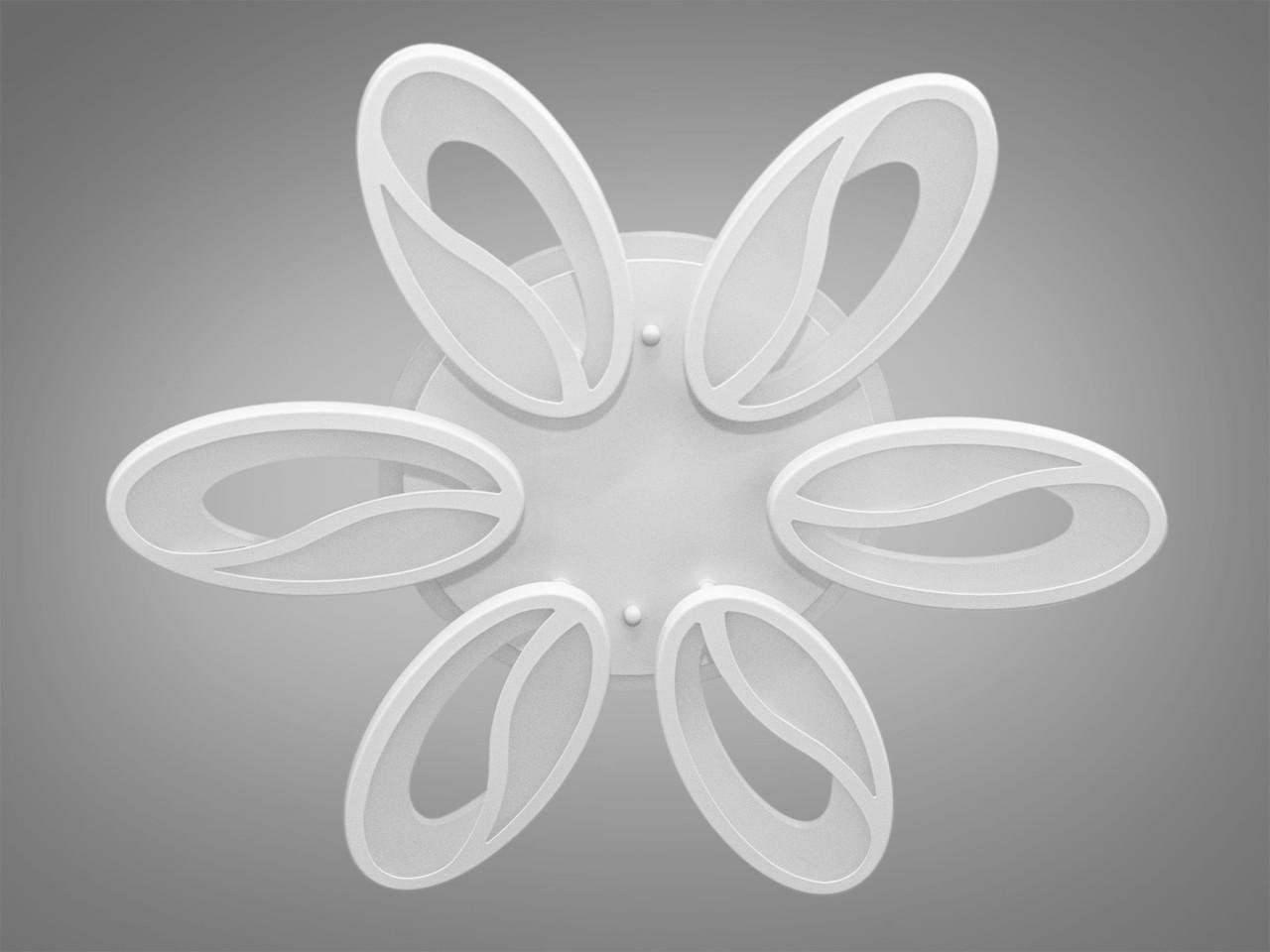 Люстра Led с подсветкой 8090-6WH-LS 105W на 15 м2 Белый (1790706590) - фото 7