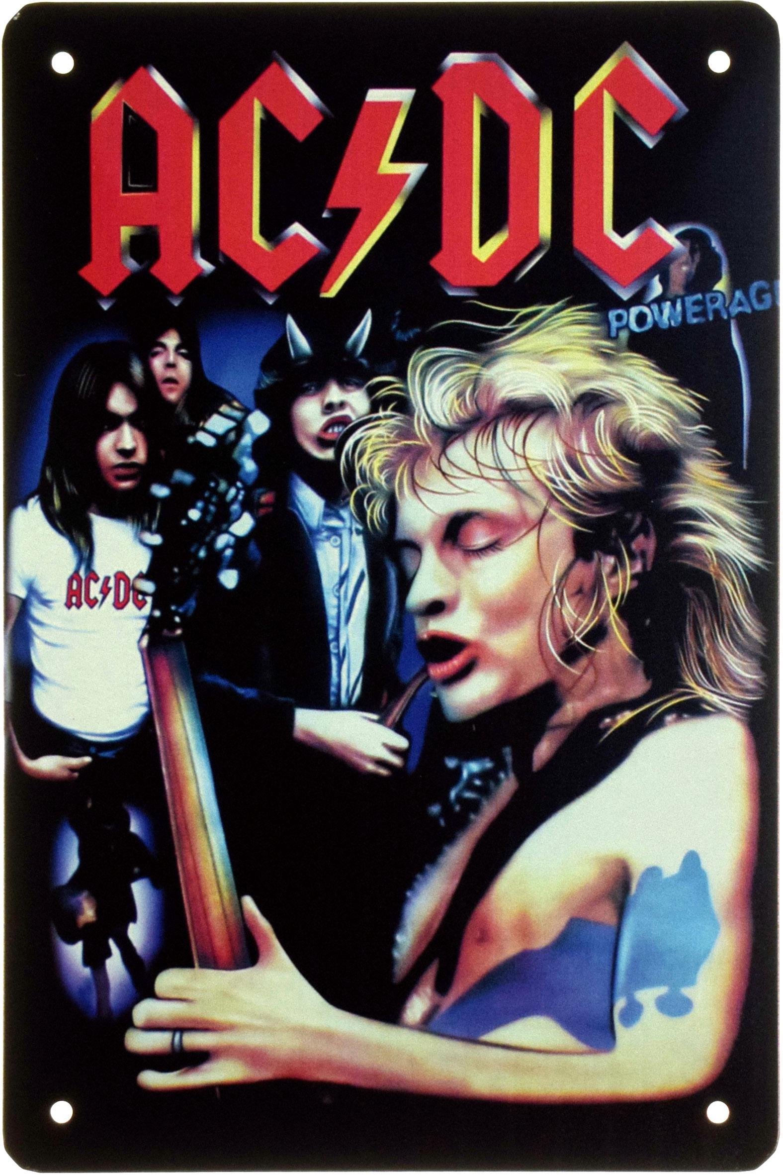 Металлическая табличка AC/DC Vintage 20x30 см