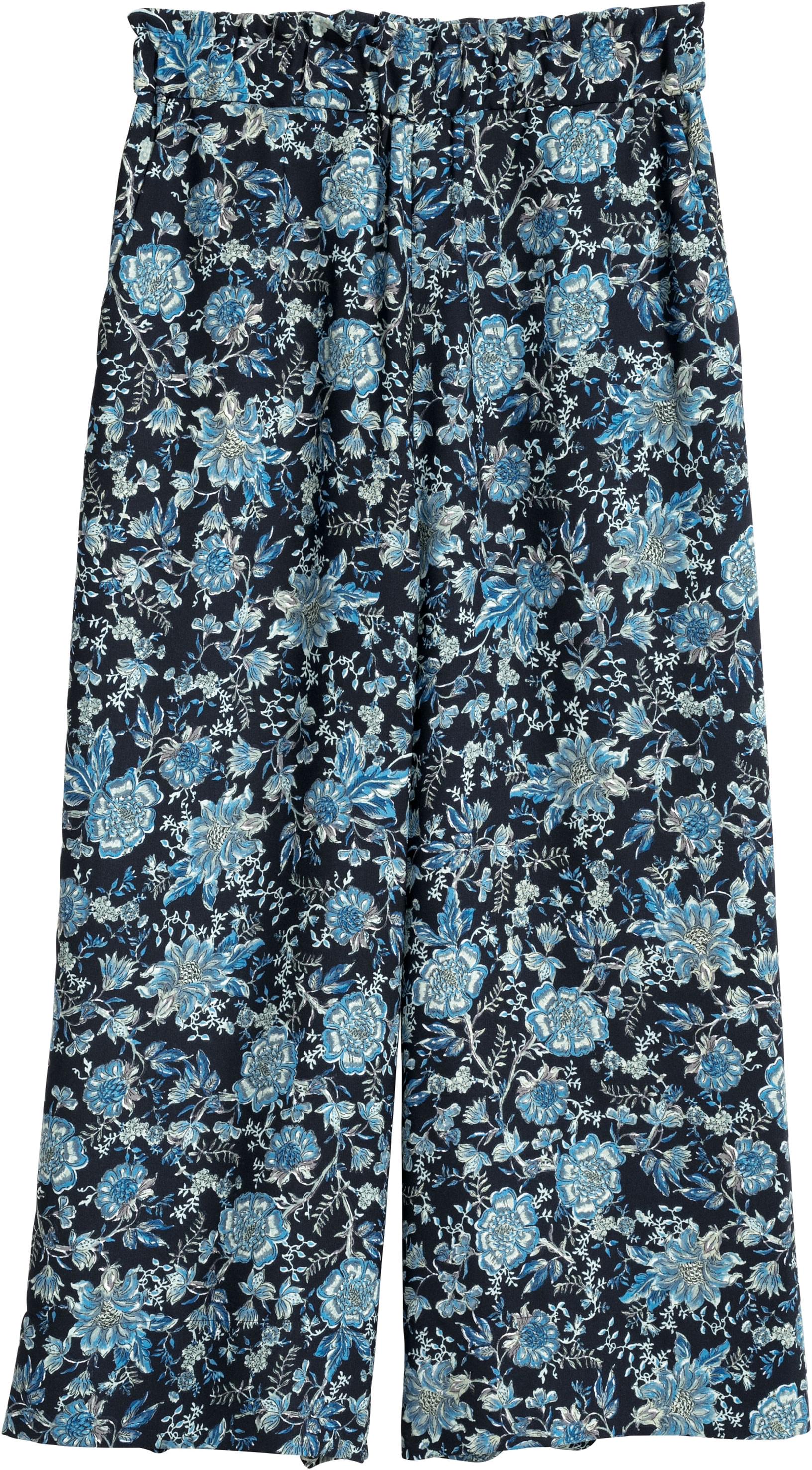 Брюки H&M Цветы р. 36 Темно-синий (6198227) Брюки H&M Цветы р. 36 Темно-синий (6198227)