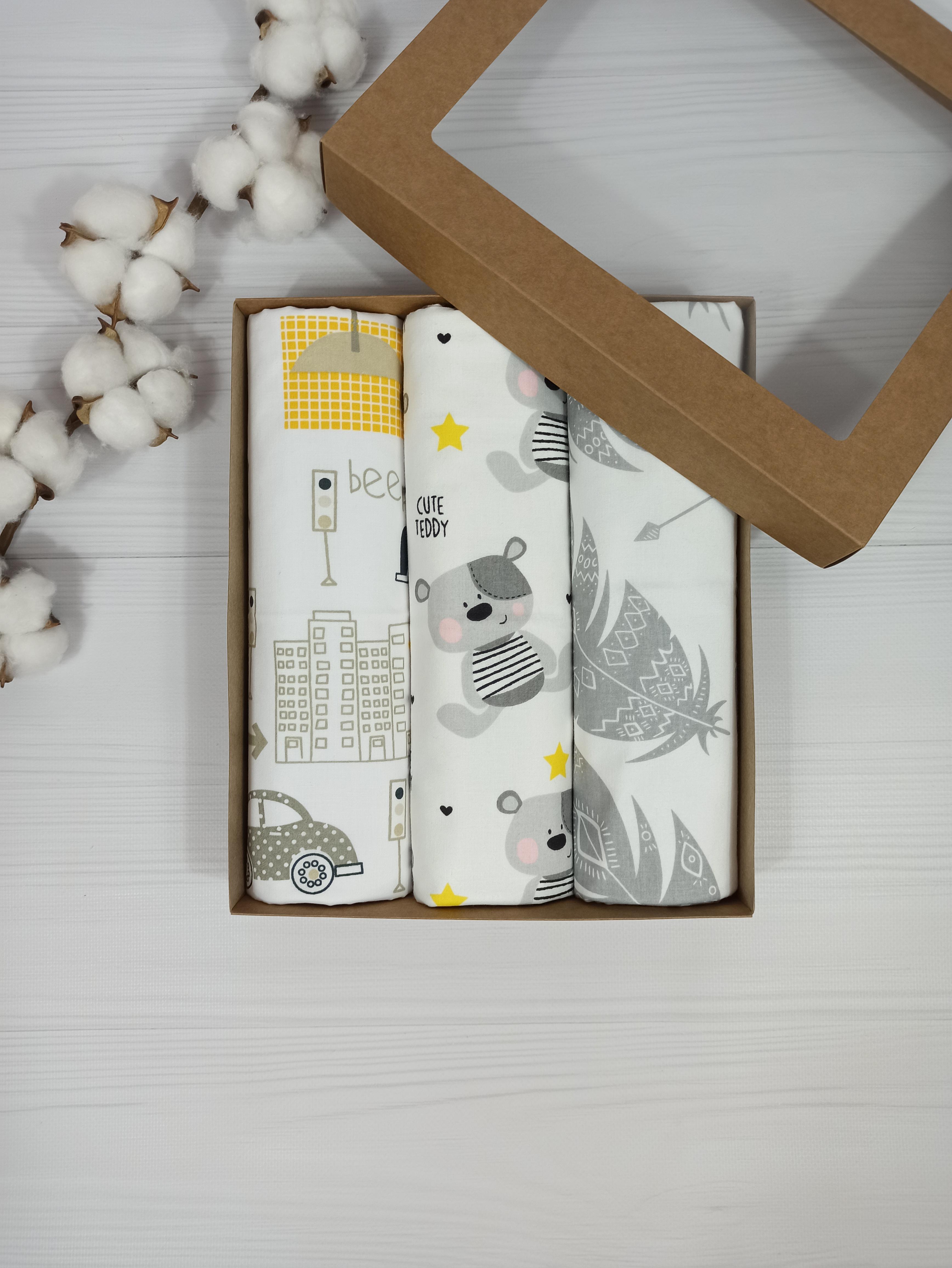 Пеленки детские a.l.babybox Горох 50х80 см 3 шт. Разноцветный (NA 18169426)