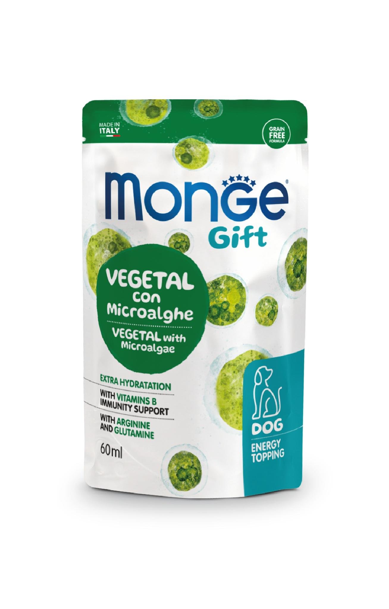 Ласощі для собак Monge Gift energy topping vegetal dog with microalgae 60 г