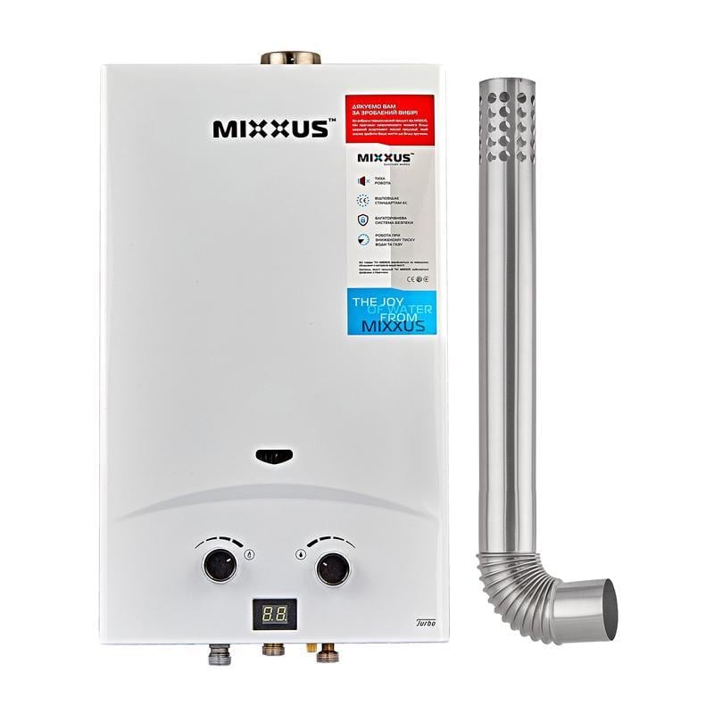 Газова колонка MIXXUS GWH-0710 BASIC TURBO турбована 17 кВт 10 л/хв Білий (OL-WH0028)