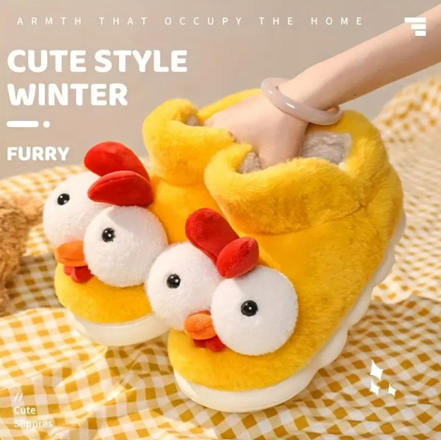 Тапочки игрушки мягкие и теплые домашние в виде Цыпленка р. 38-39 - фото 3