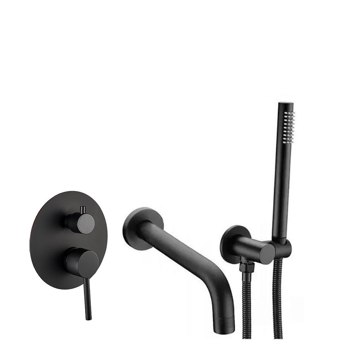 Смеситель для ванны и душа скрытого монтажа VBI MILANO Black (2808388644)