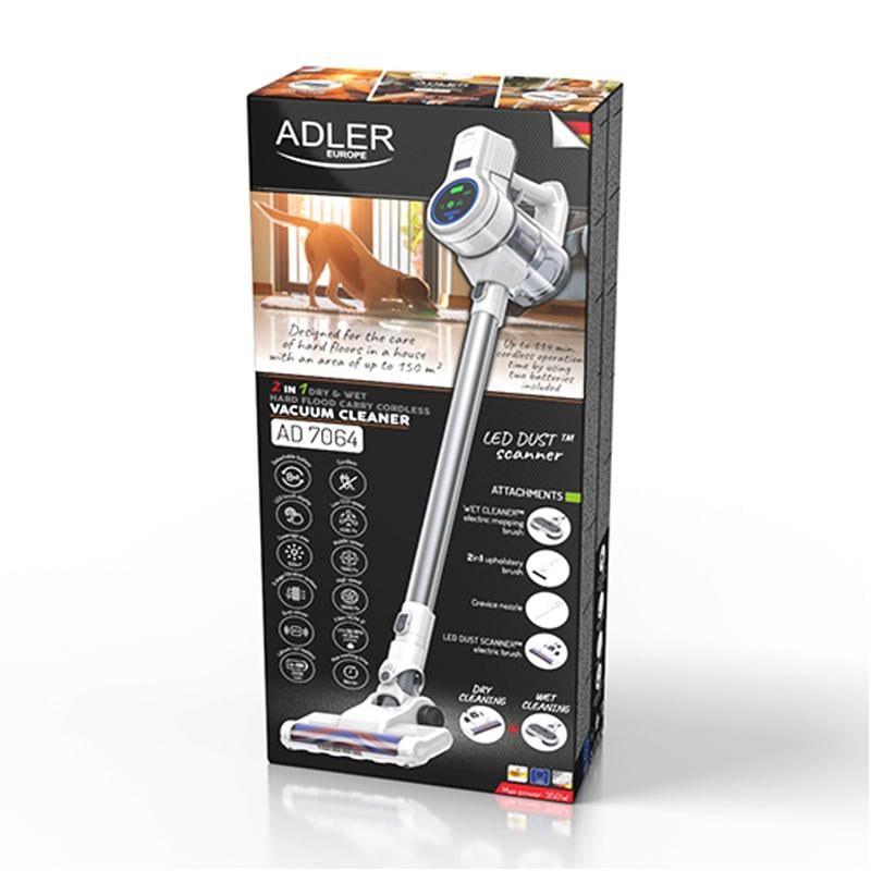 Пылесос вертикальный Adler AD 7064 беспроводной без мешка 2в1 ручной 350 Вт 2 аккумулятора - фото 10 Пылесос вертикальный Adler AD 7064 беспроводной без мешка 2в1 ручной 350 Вт 2 аккумулятора - фото 10