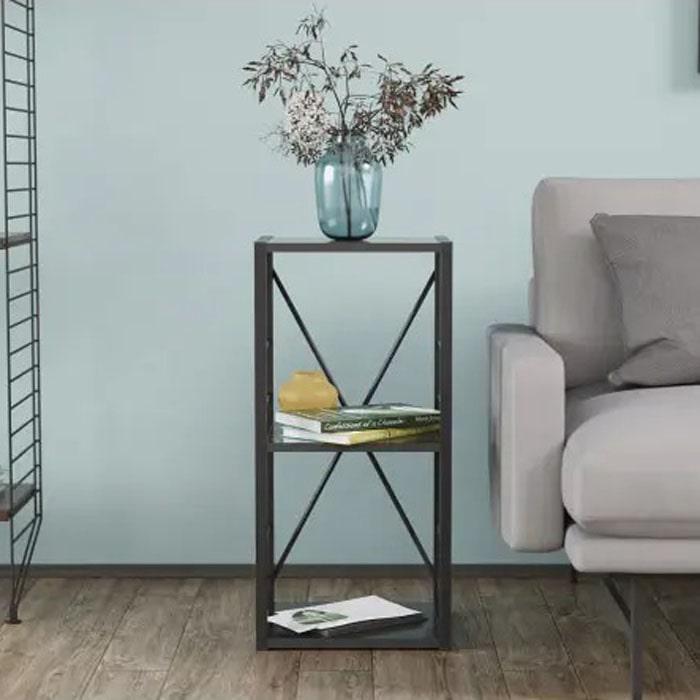 Этажерка Ferrum-decor Коннект 3/34 ДСП 16 мм 73x34x28 см Черный/Сосная Кембра (FRD-104294)