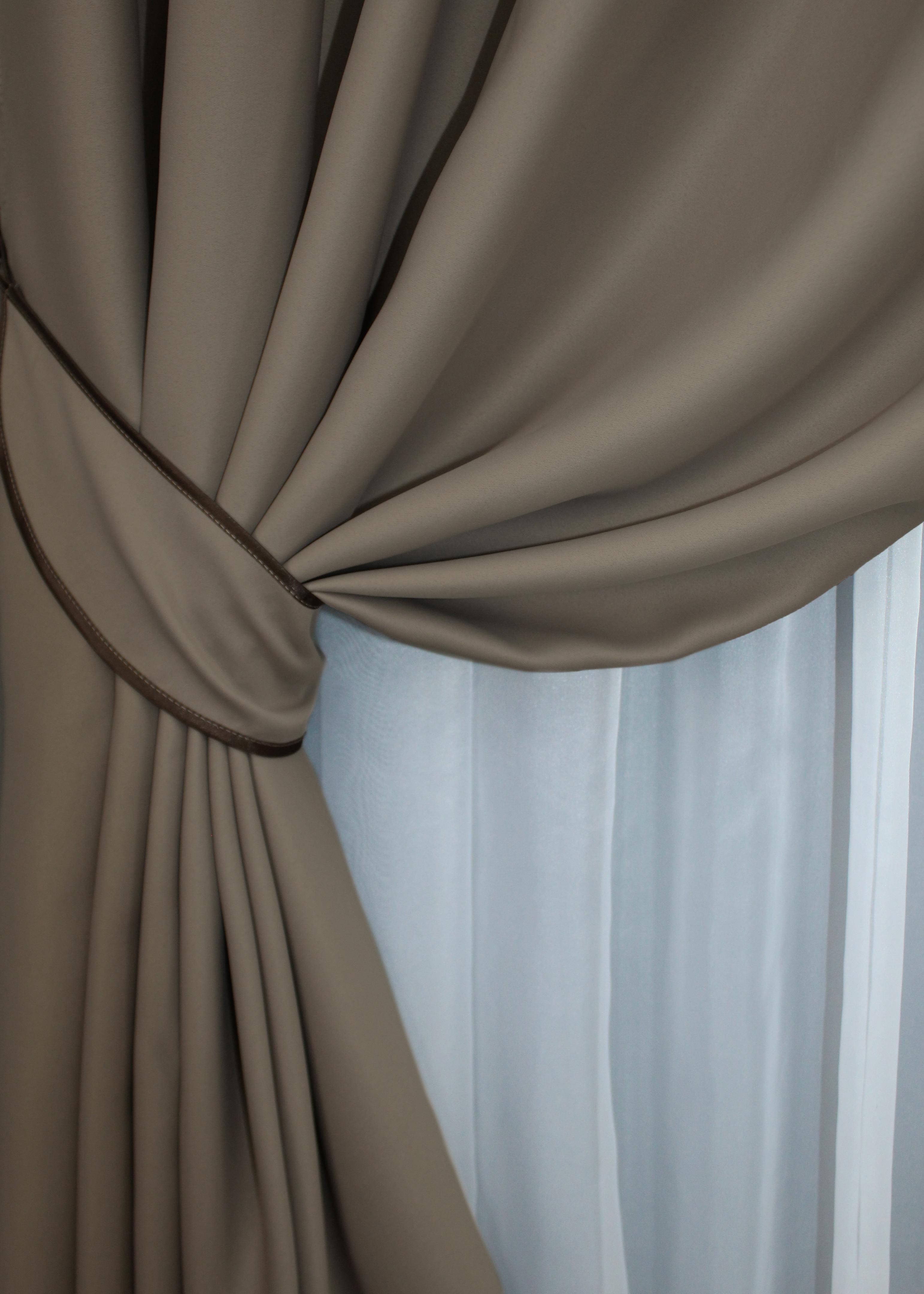 Комплект штор на люверсах VR-Textil Блэкаут Bagema Rvs № 1239ш 150х250 см 2 шт. Молочный шоколад (37-0110) - фото 5