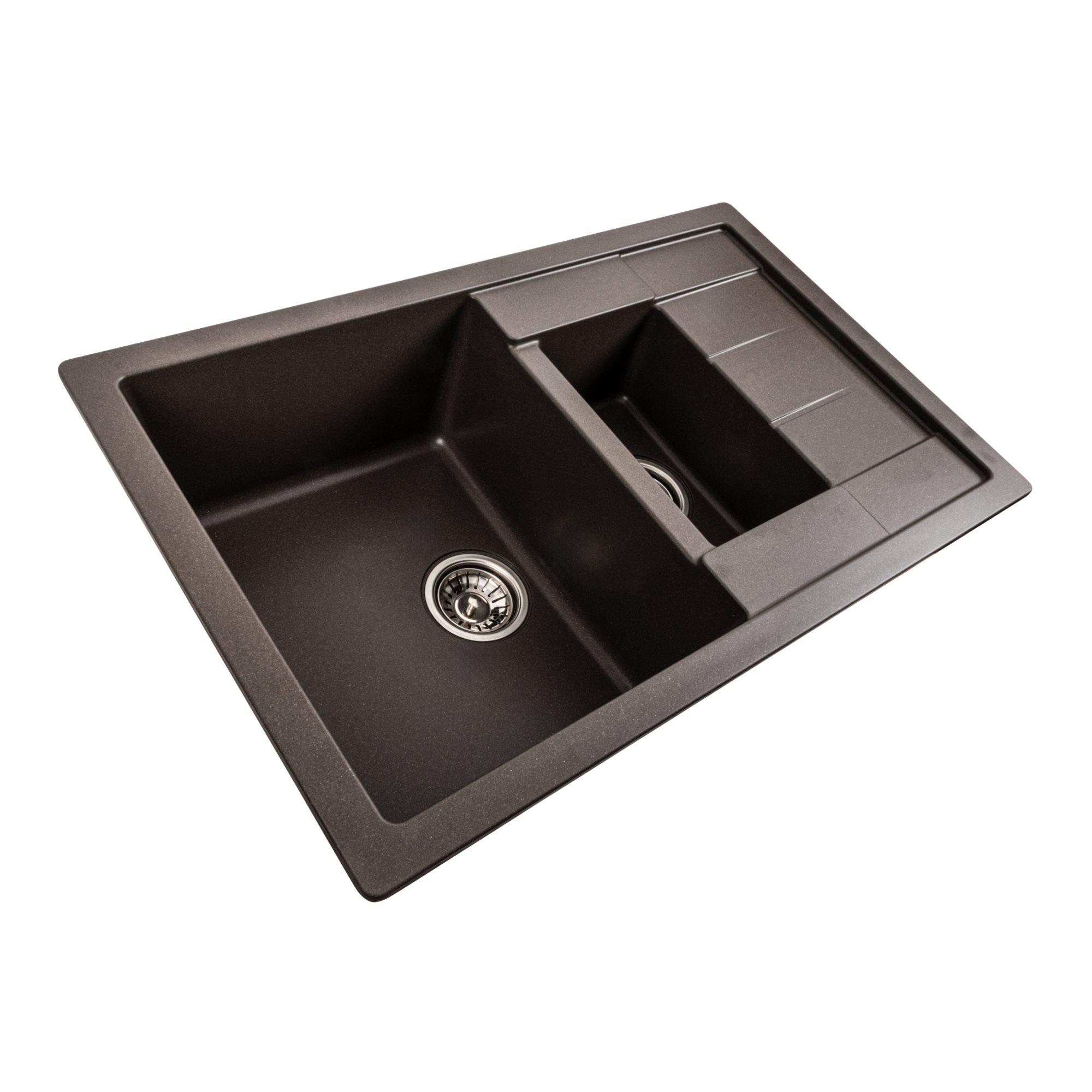Мийка гранітна для кухні Platinum 7850W TOSKANA матова Темна скеля - фото 2