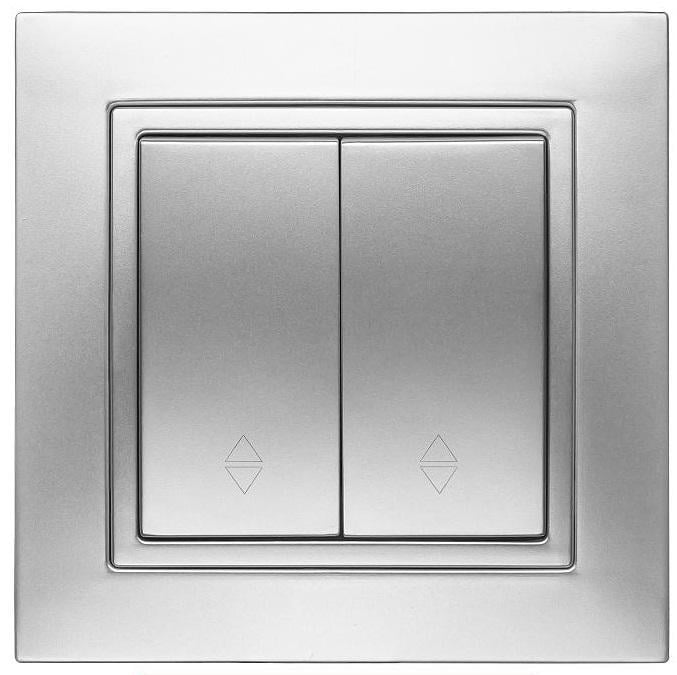 Выключатель двухклавишный проходной MARSHEL ELEGANT VS10-205 Silver (VS10-205 Silver )