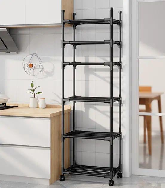 Этажерка многоуровневая TVT-02 6 ярусов металлическая 170х42х32 см Черный (opt-105732) Этажерка многоуровневая TVT-02 6 ярусов металлическая 170х42х32 см Черный (opt-105732)