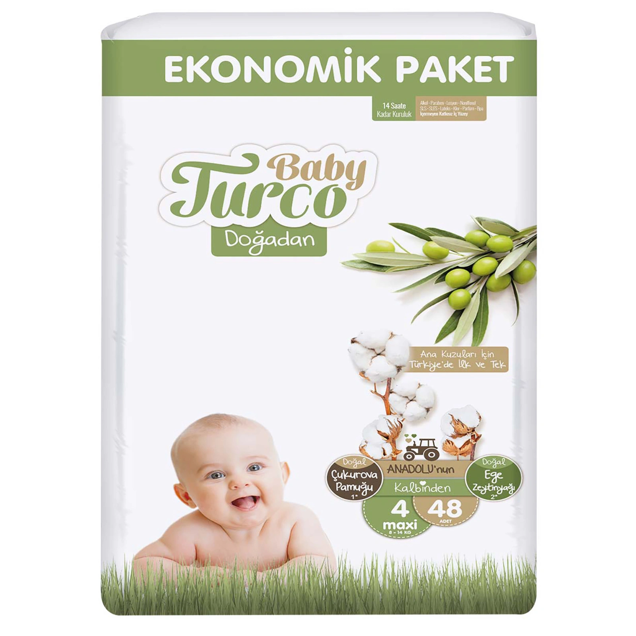 Підгузки дитячі Baby Turco 4 maxi 48 шт. (1653759943)