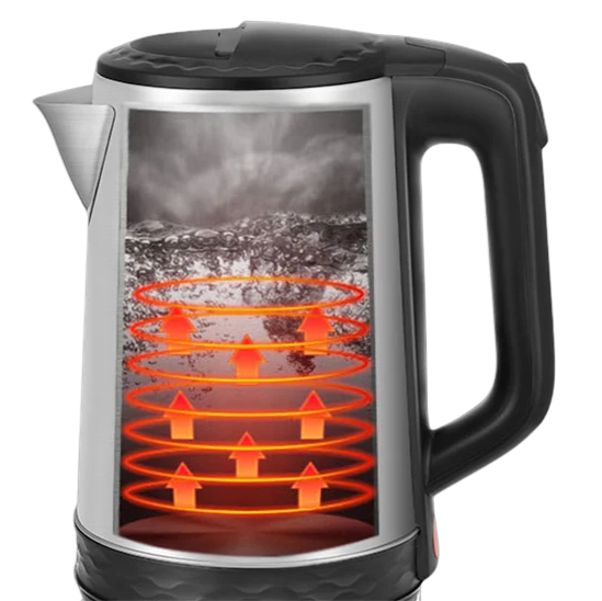 Електрочайник дисковий із нержавіючої сталі Sokany SK-09022 2,3 л 360° 1500 Вт Сріблясто-чорний (SK-09022) - фото 11