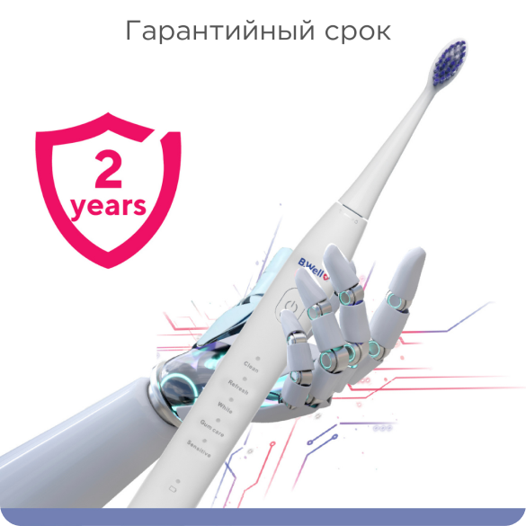 Зубная щетка электрическая B.Well PRO-850 5 режимов работы Белый - фото 5