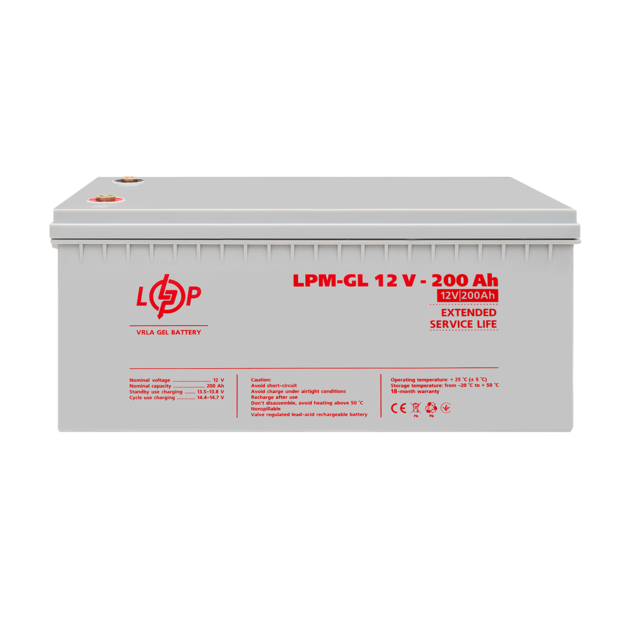 Аккумулятор гелевый LPM-GL 12V-200 Ah - фото 2