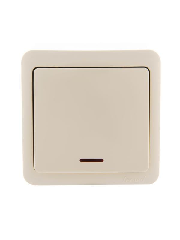 Выключатель одноклавишный Lezard VIOLA 751-0300-111 с подсветкой Кремовый (27552060)