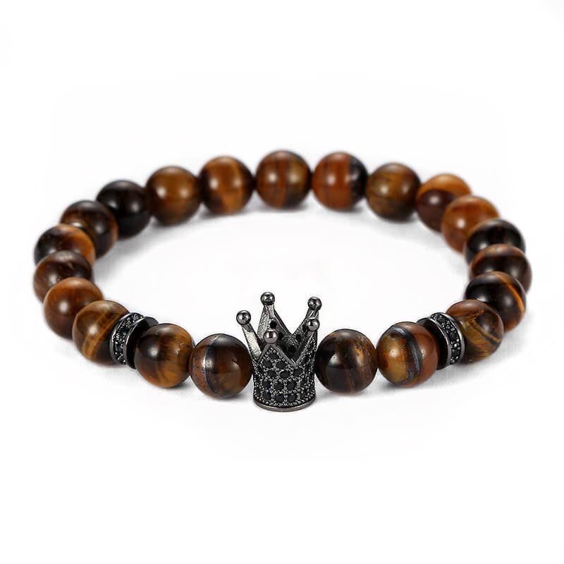 Браслет із тигрового ока з високою короною р. 20 (20021)