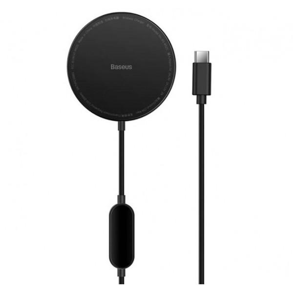 Устройство беспроводное зарядное BASEUS Simple Mini2 Magnetic Wireless Charger 15W for iP 12/13 CCJJ010001 Black