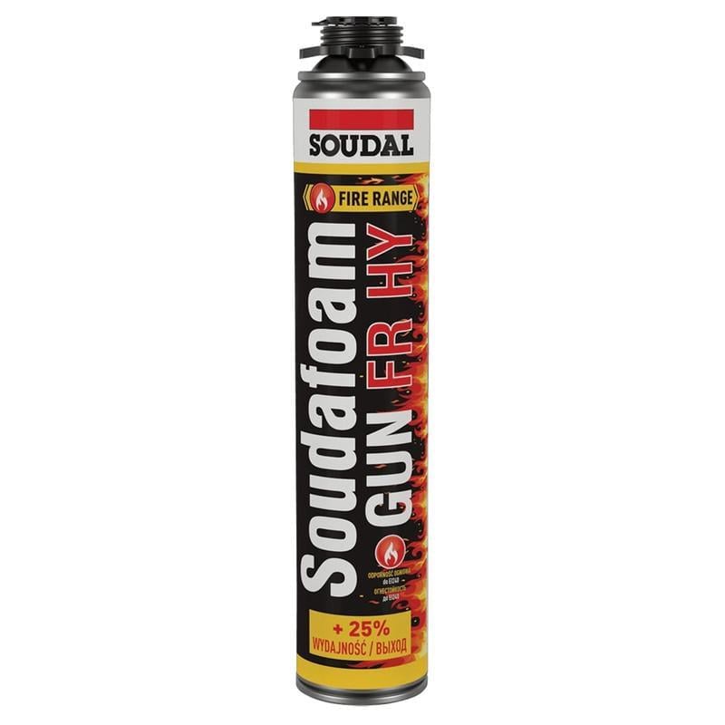Пена огнестойкая монтажная SOUDAL Soudafoam FR Gun пистолетная 750 мл 3 шт. Светло-красный (000010000000750RFG)