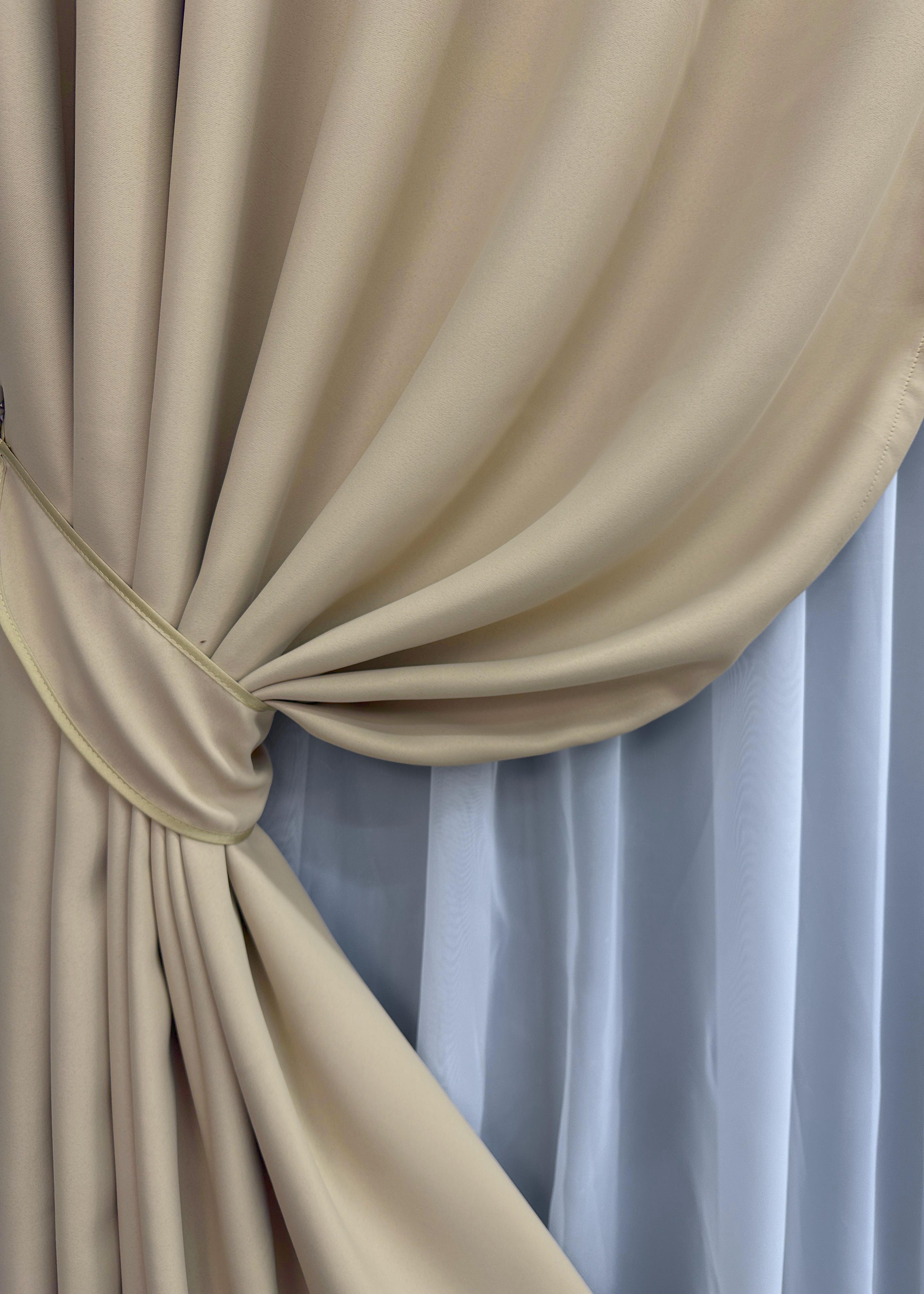 Комплект готовых штор VR-Textil Блэкаут Bagema Rvs №1545ш 150х295 см 2 шт. Бежевый (33-0625) - фото 4 Комплект готовых штор VR-Textil Блэкаут Bagema Rvs №1545ш 150х295 см 2 шт. Бежевый (33-0625) - фото 4