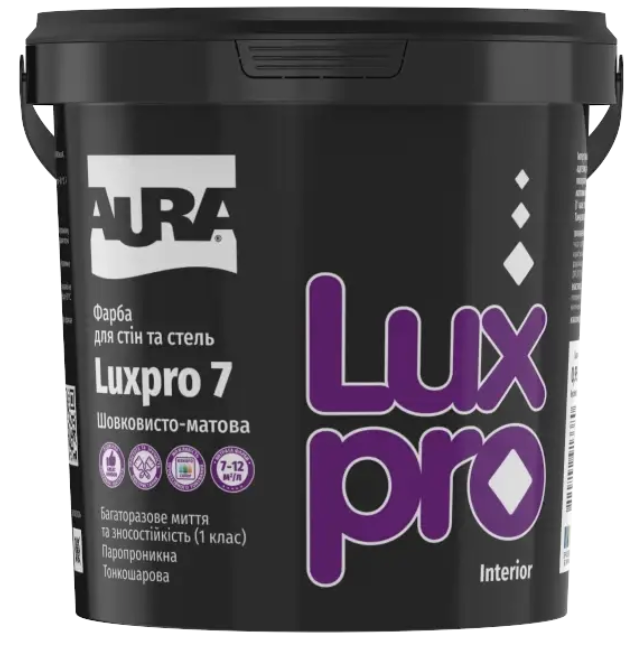 Краска интерьерная акрилатная шелковисто-матовая AURA Luxpro 7 В3 для тонирования 0,9 л Прозрачный