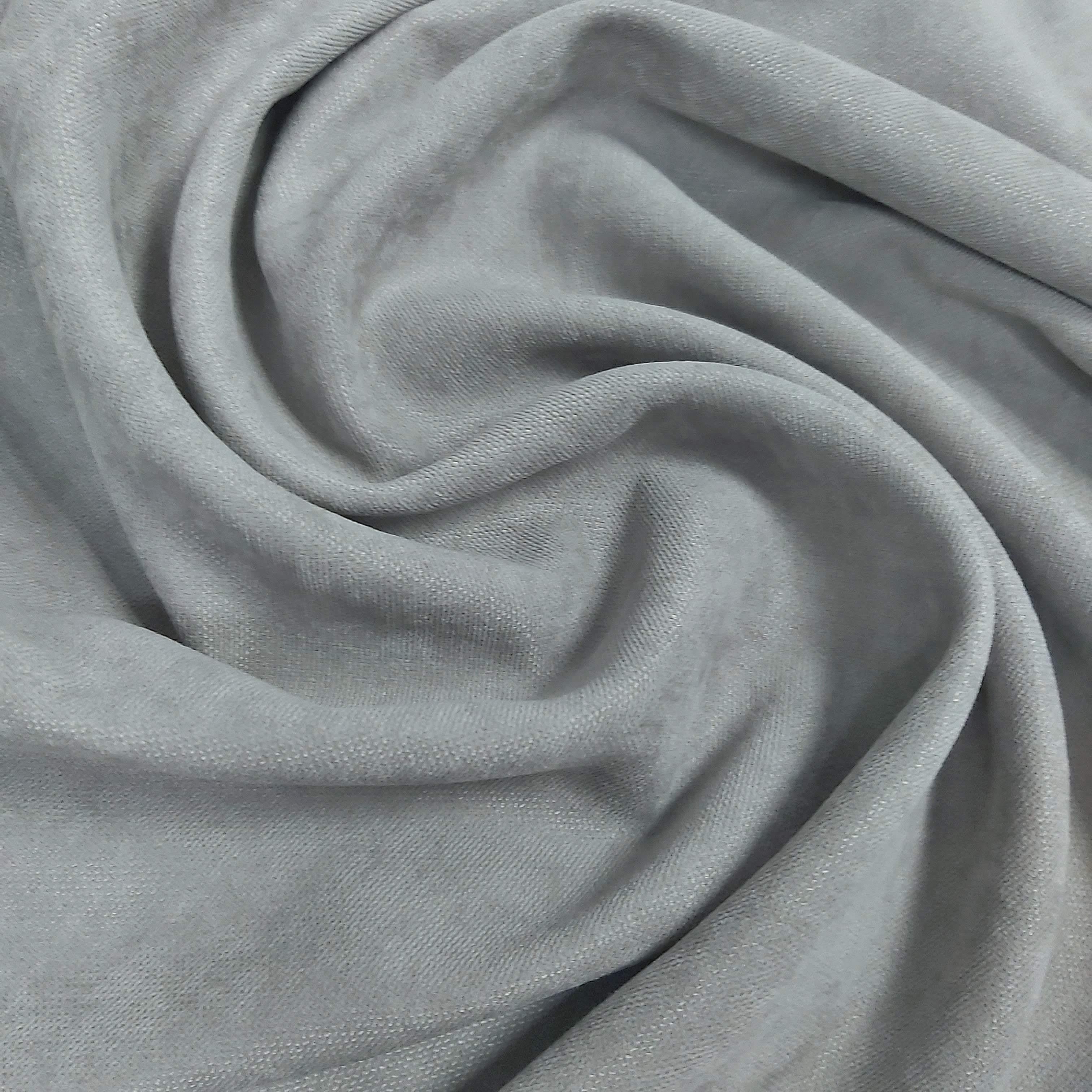 Шторы на тесьме с подхватами 150х250 см микровелюр 2 шт. и тюль бамбук 400х250 см Серо-голубой/Теплый Белый (402525-МТ221В/150-400) - фото 2