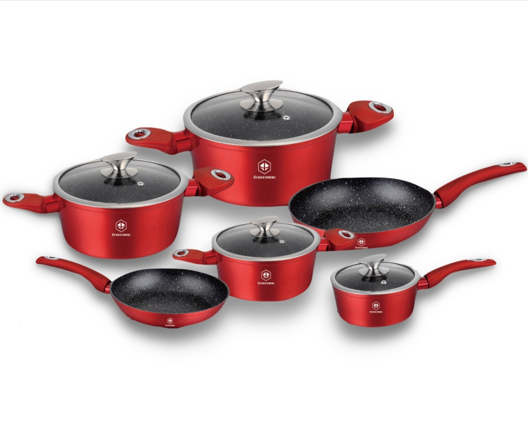 Набір посуду Zurrichberg 10 пр. ZBP-7120 рівномірний нагрів з силіконовими ручками