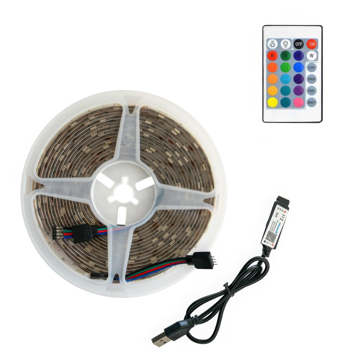 Світлодіодна стрічка з пультом SMD5050 USB RGB гнучка 5 м (1010593-Other)