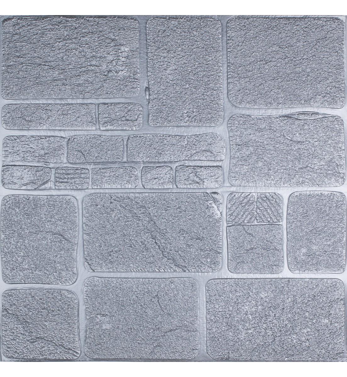 3D-панель декоративная Камень самоклеющаяся 700x700x6 мм Серый