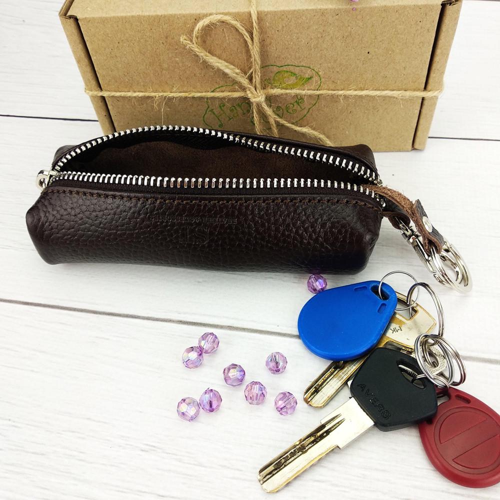 Ключница кожаная HC-104 на молнии Коричневый - фото 6