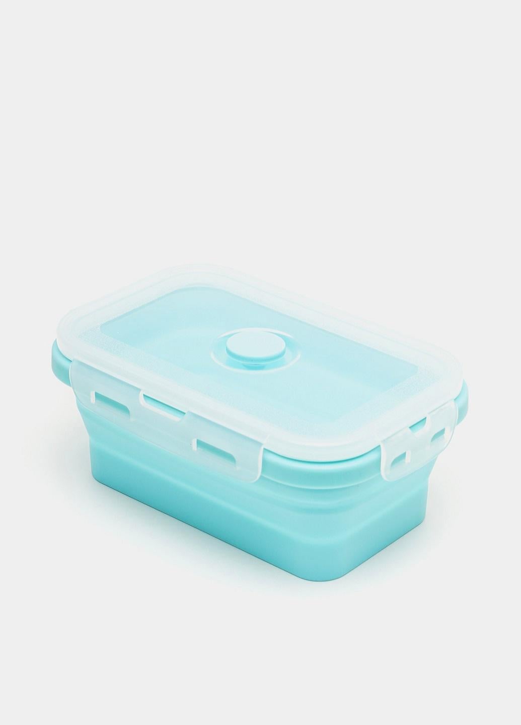 Ланчбокс с крышкой складной силиконовый 500 мл Синий (12314316)