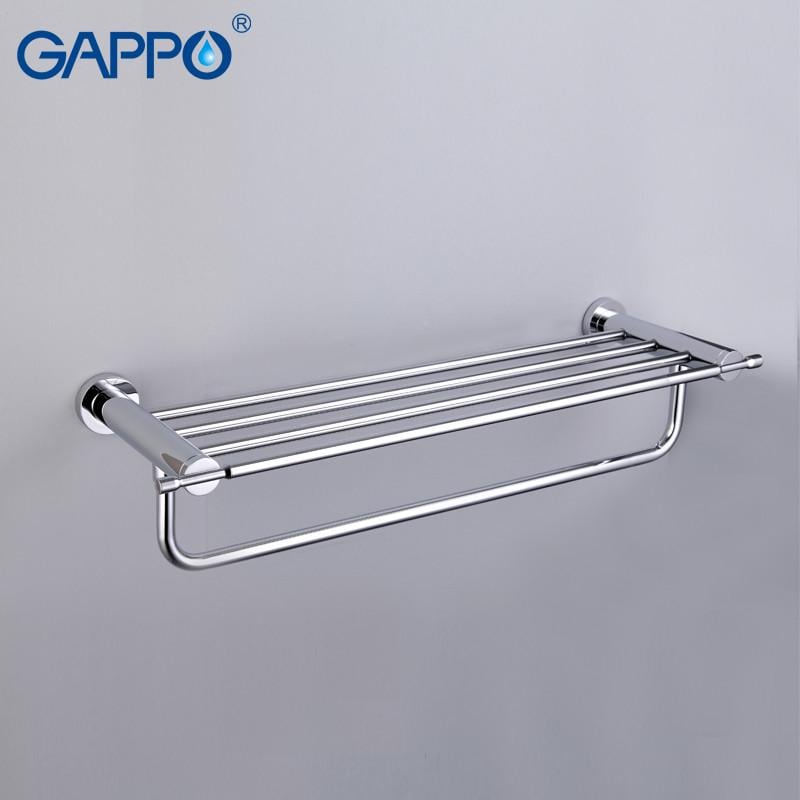 Полка с держателем для полотенец Gappo G1824 580 мм Хром - фото 4 Полка с держателем для полотенец Gappo G1824 580 мм Хром - фото 4