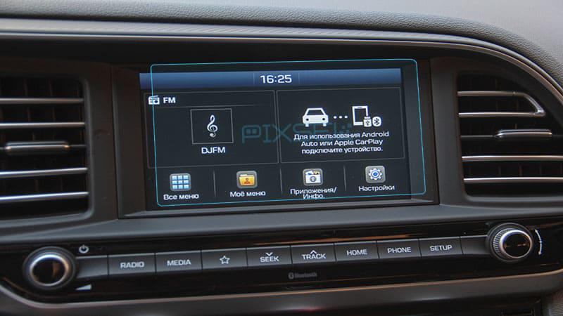 Защитное стекло Pixsel гибридное матовое на монитор Hyundai ELANTRA-7" 2016-2018