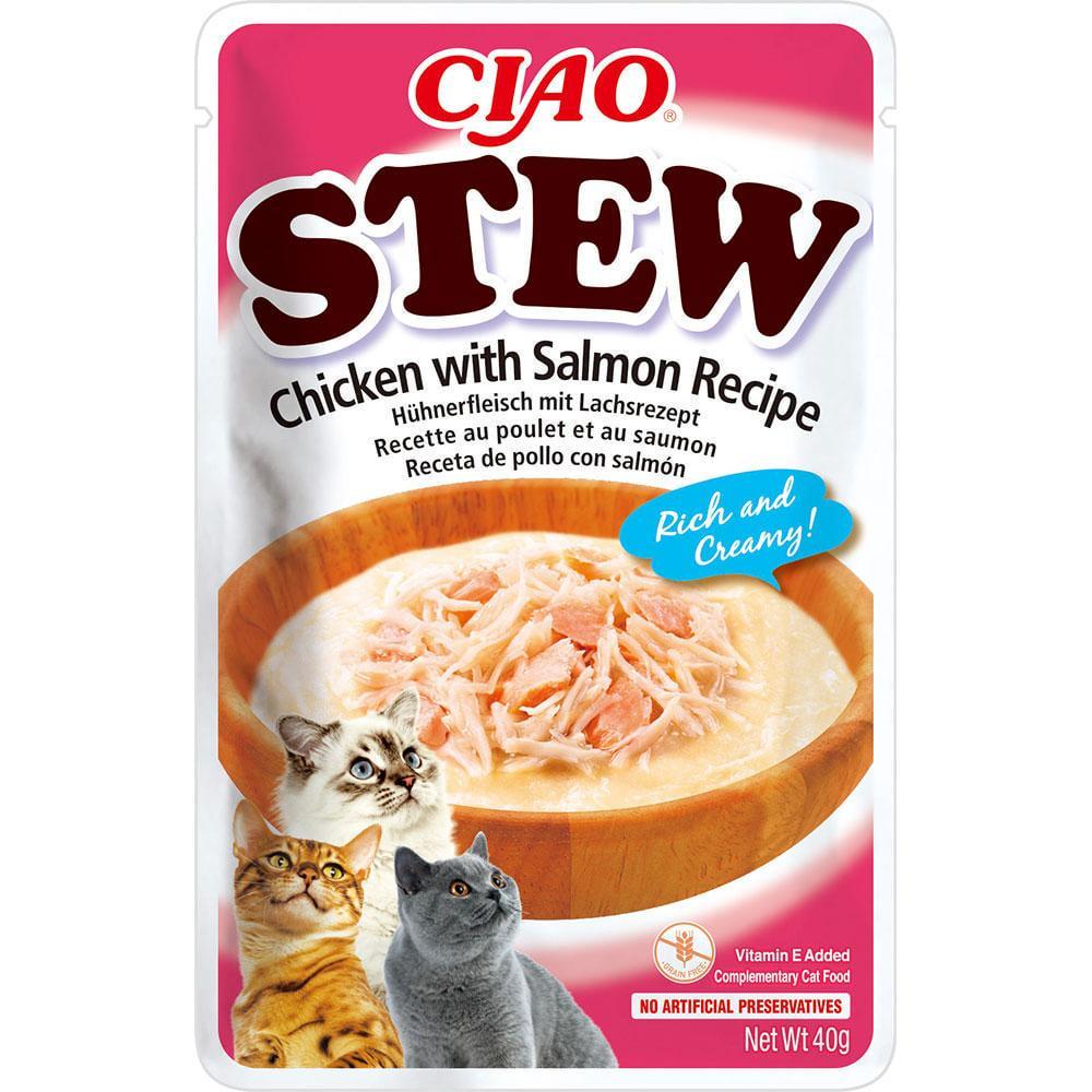 Корм влажный для кошек Inaba CIAO Stew с тушеной курицей и лососем 40 г (1928521207)