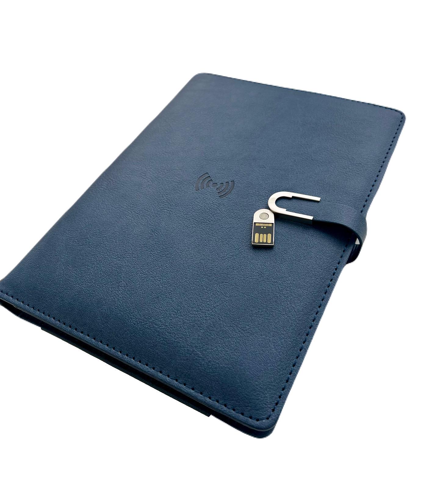 Блокнот-ежедневник AB tech Colorful c беспроводной зарядкой/Power Bank и USB flash 16 Gb Темно-синий - фото 7 Блокнот-ежедневник AB tech Colorful c беспроводной зарядкой/Power Bank и USB flash 16 Gb Темно-синий - фото 7