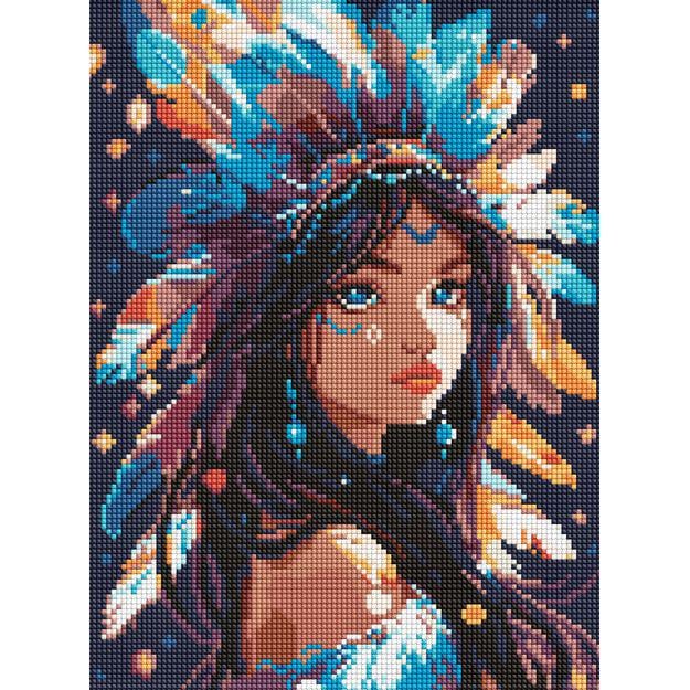 Алмазная мозаика Девушка-индианка 30х40 см (30435366)