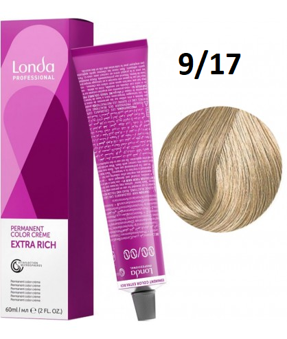 Фарба для волосся Londa Professional Permanent Color Extra Rich Creme 9/17 Light blonde ash brown 60 мл - фото 2