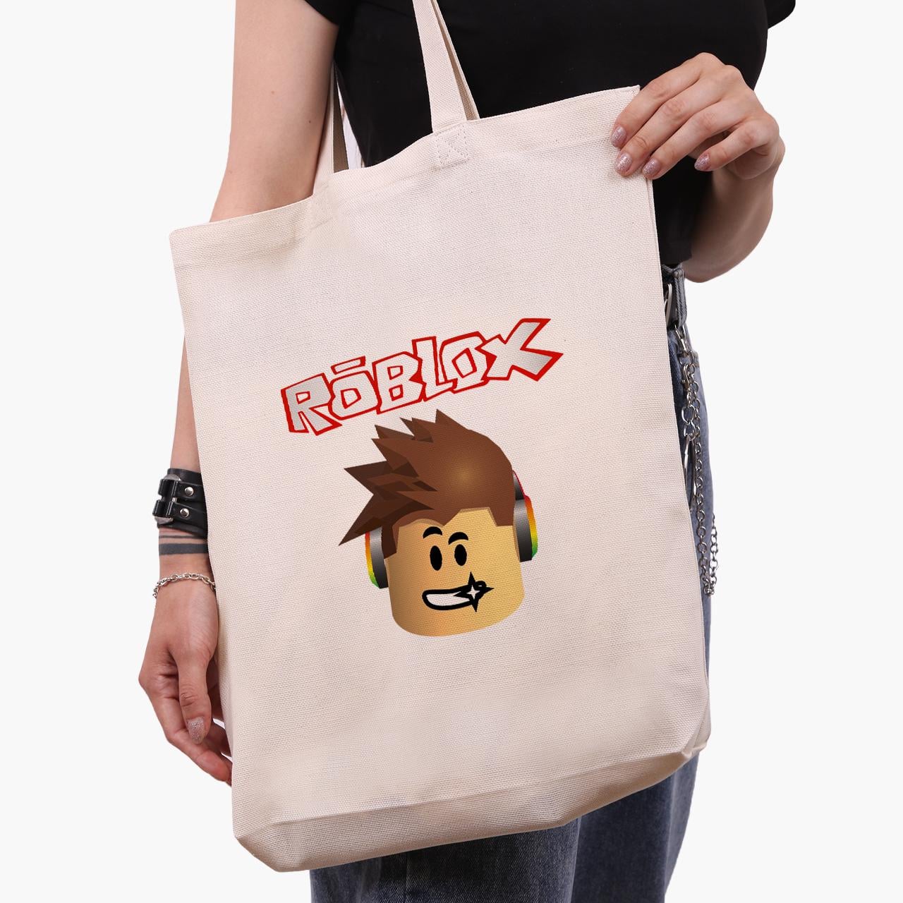 Эко сумка шоппер Roblox 41х39х8 см Бежевый (9227-1713-WTD)