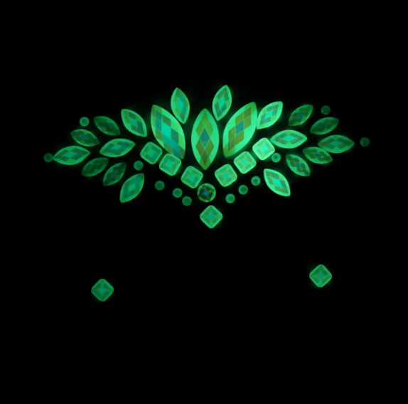 Стрази на обличчя люмінесцентні жіночі One size Різнокольоровий (8967) - фото 2