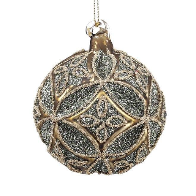 Набор елочных шаров стеклянных 8 см 6 шт. Золотой (12620)