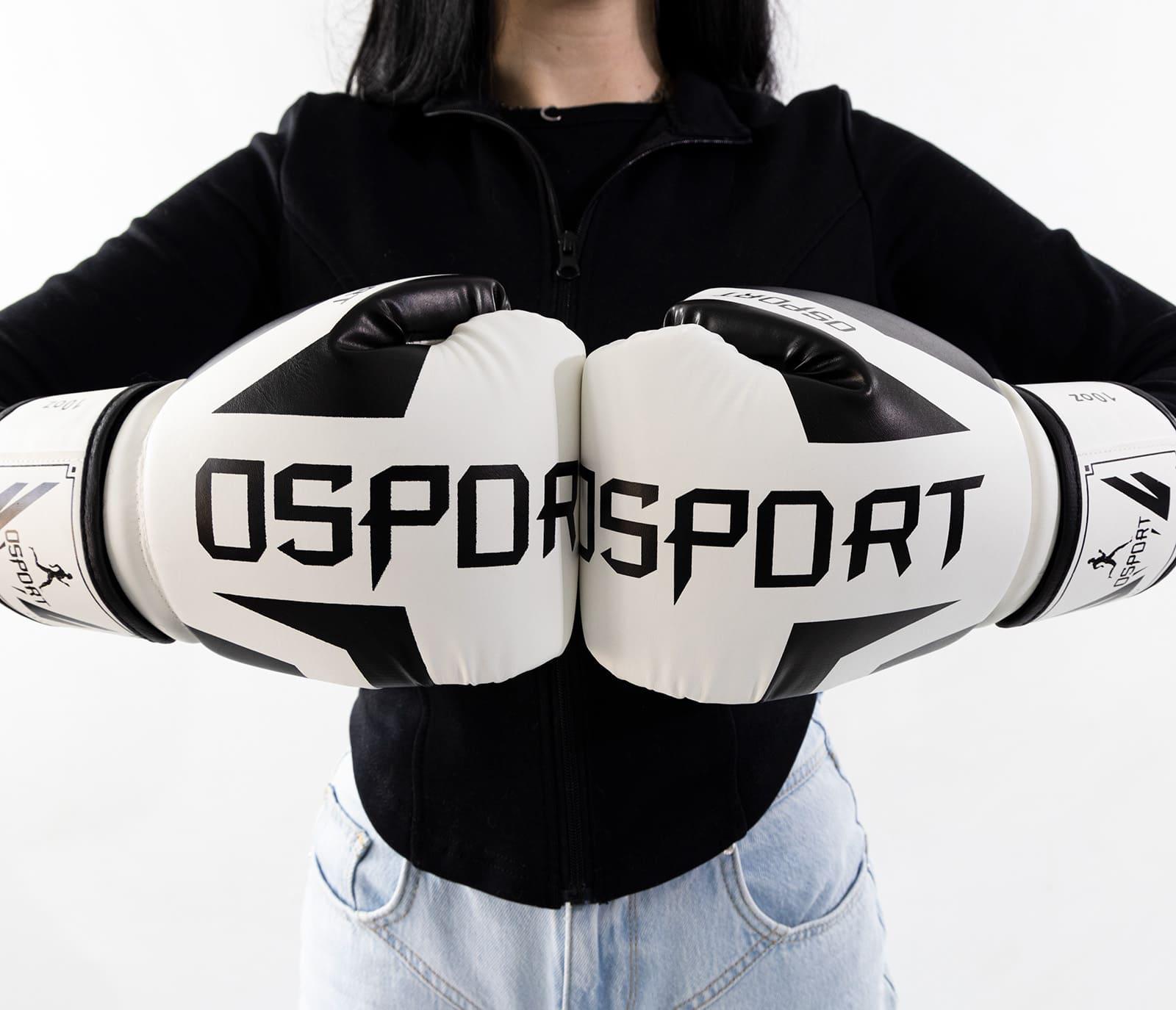 Перчатки боксерские для бокса OSPORT 8 унций кожа PU Бело-черный (BO-5698) - фото 2 Перчатки боксерские для бокса OSPORT 8 унций кожа PU Бело-черный (BO-5698) - фото 2