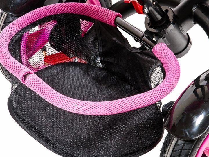 Детский велосипед-коляска трехколесный Neo 4 Air надувные колеса с фарой Розовый - фото 5