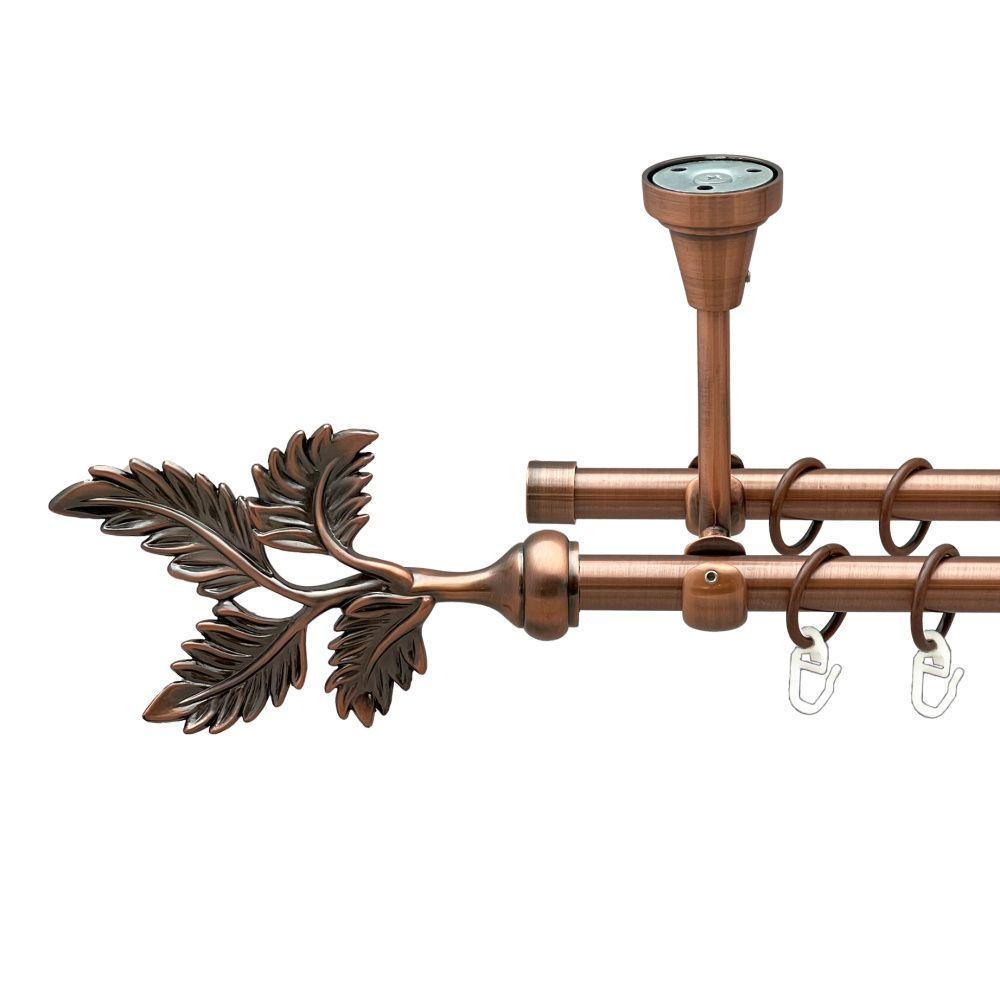 Карниз Orvit Папоротник двухрядный гладкий 300 см Античная медь (00-00020195)