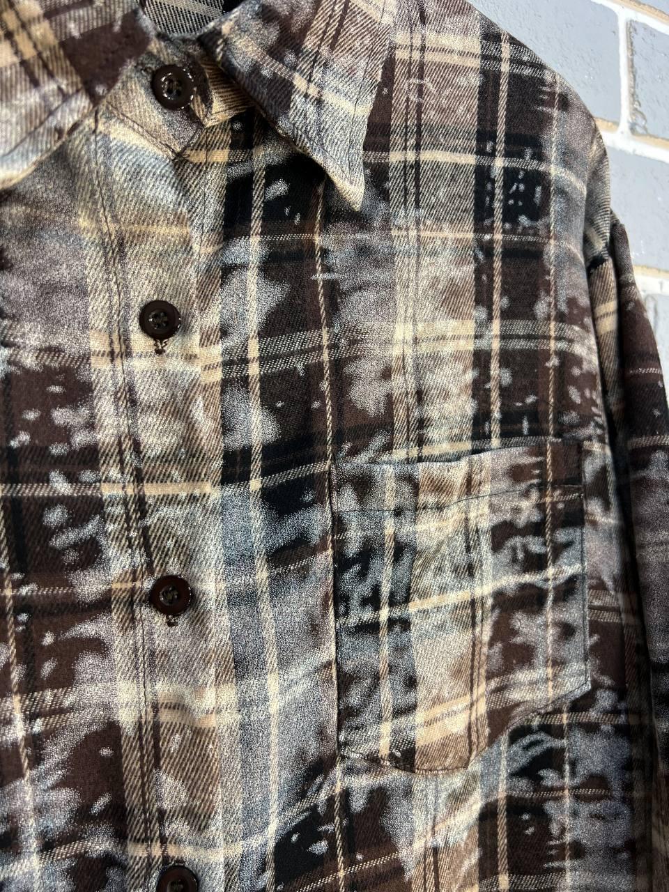 Сорочка жіноча A-N 2775 картата варена в клітинку оверсайз коттон OS Коричневий (2908) - фото 5 Сорочка жіноча A-N 2775 картата варена в клітинку оверсайз коттон OS Коричневий (2908) - фото 5