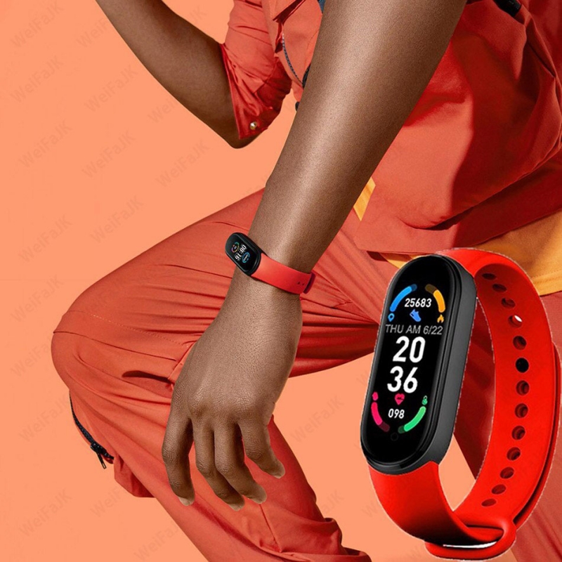 Фитнес-браслет FitPro Smart Band M6 Bluetooth 80 mAh Red (tf4611) - фото 2