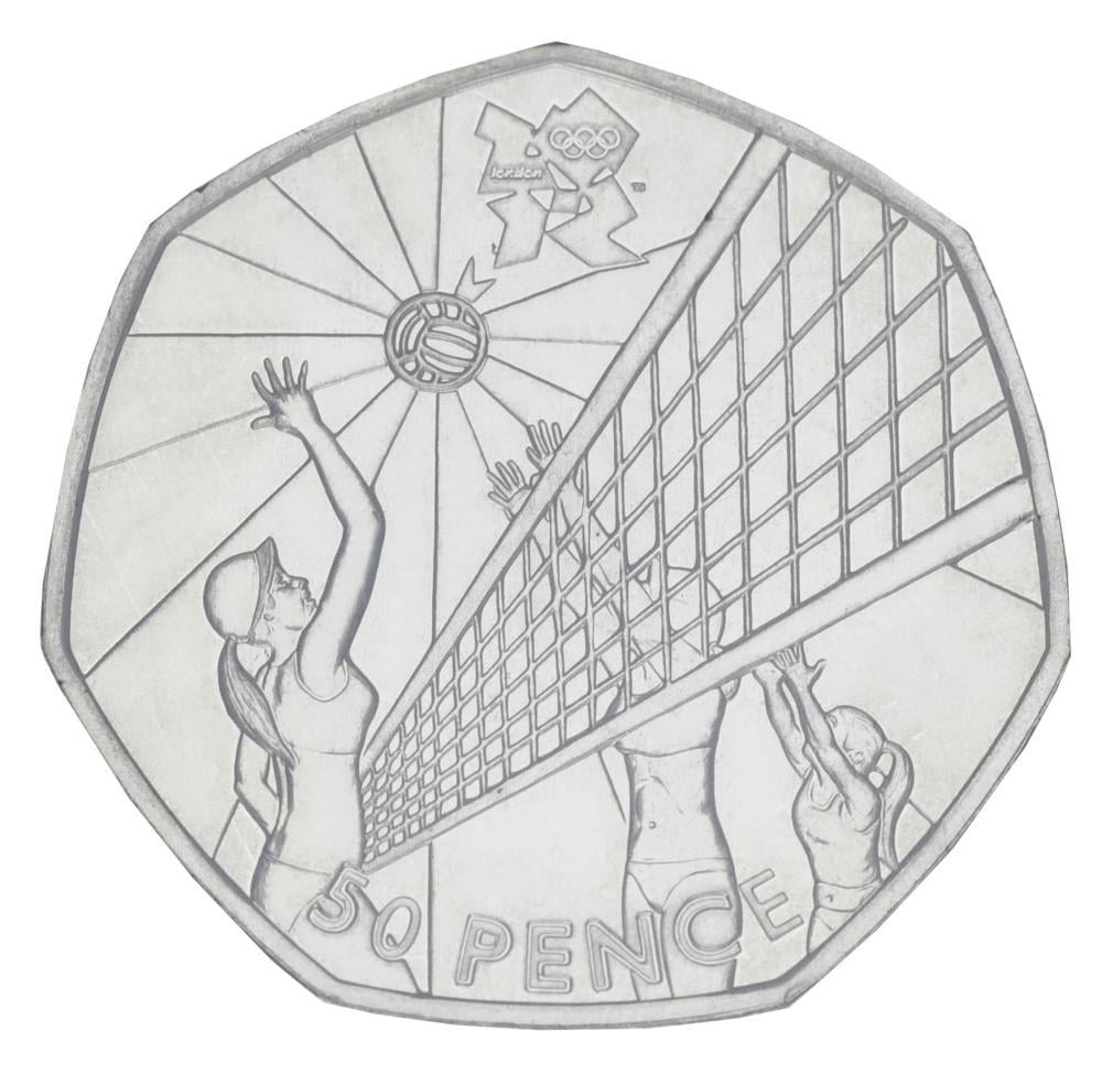 Коллекционная монета Великобритания 50 пенсов 2011 UNC XXX Летние Олимпийские игры 2012 в Лондоне-Волейбол (М20920) Коллекционная монета Великобритания 50 пенсов 2011 UNC XXX Летние Олимпийские игры 2012 в Лондоне-Волейбол (М20920)