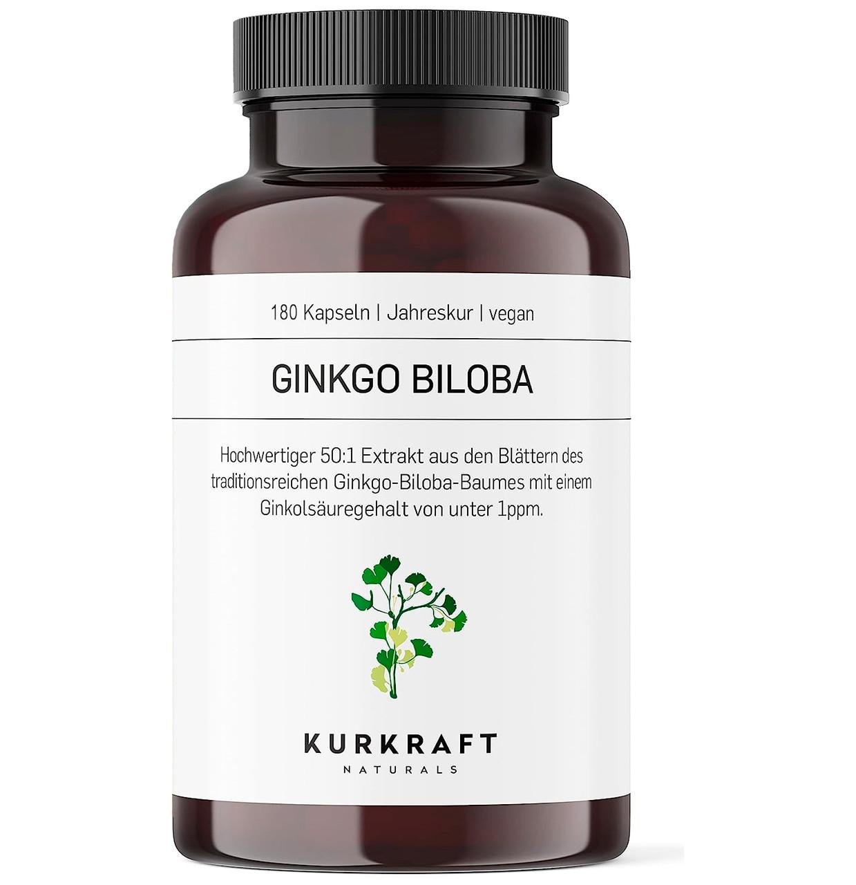 Витамины для мозговой активности Гинкго билоба (Ginkgo Biloba) 6000 Kurkraft 180 капс. (50091243)